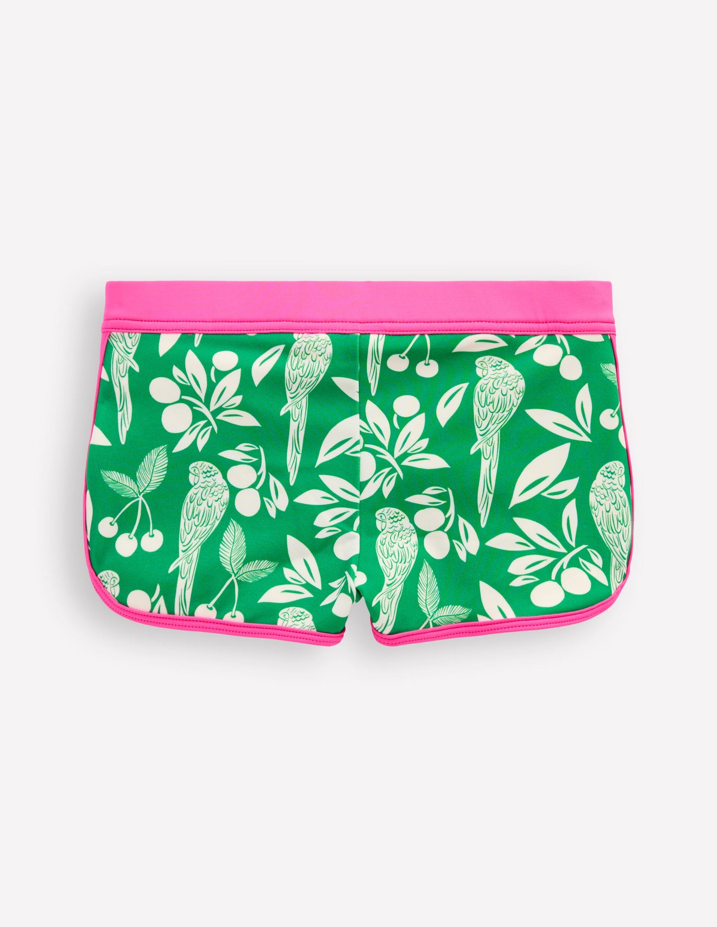 Gemusterte Badeshorts-Smaragdgrün Papagei Palme