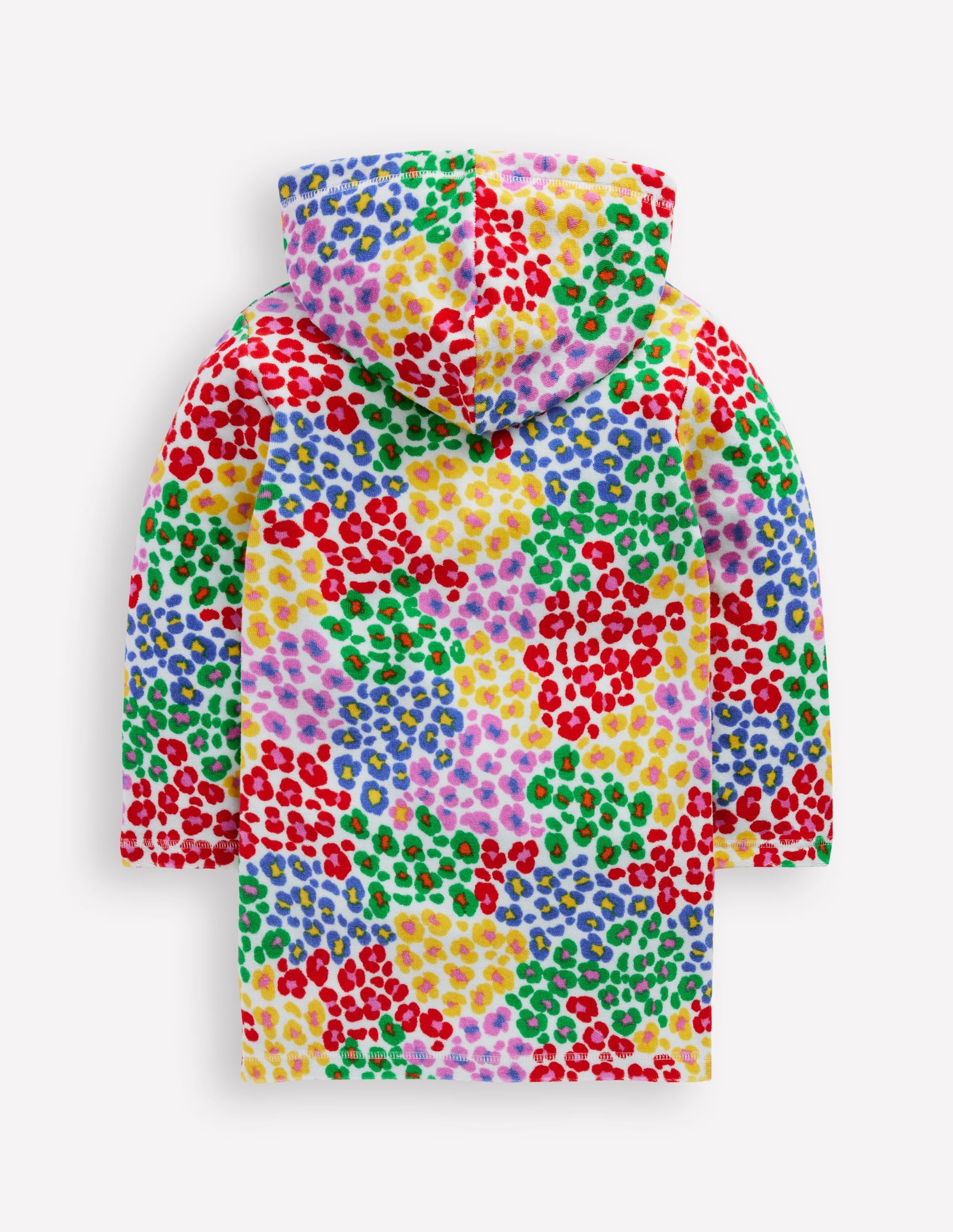 Poncho en éponge Romie à fermeture zippée-Léopard arc-en-ciel multi - Image 2