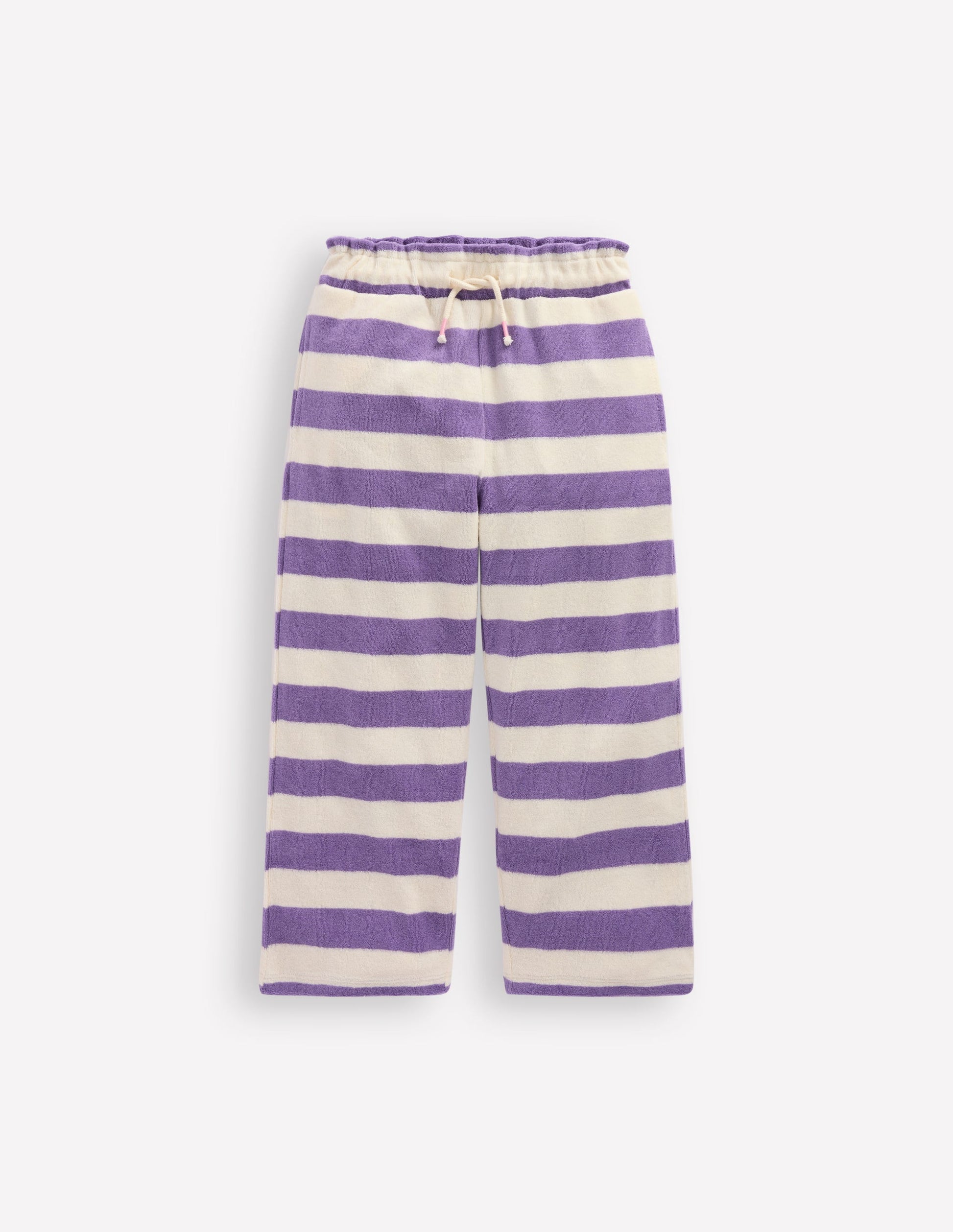 Frottee-Hose-Sanftes Naturweiß/Asternlila-2