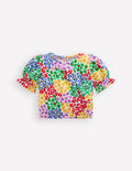 Frottee-Oberteil-Bunt, Regenbogenfarbenes Leopardenmuster