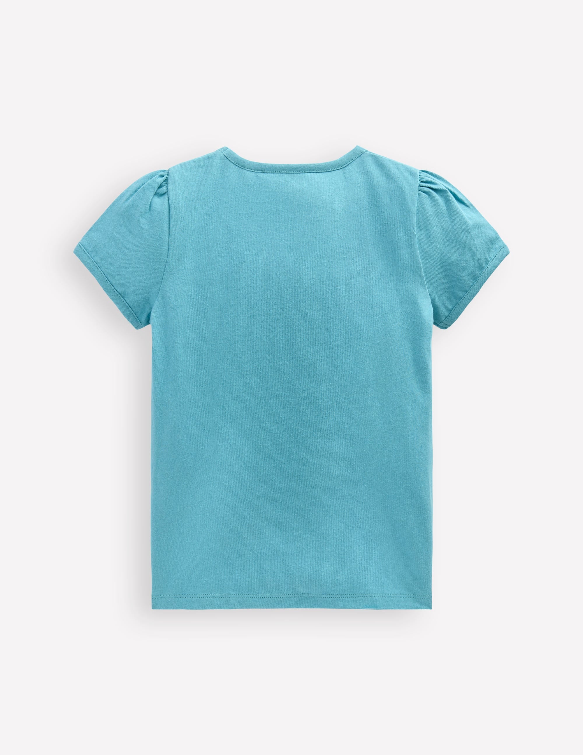 Top à manches bouffantes et super surpiqûres-Poisson bleu mer - Image 4