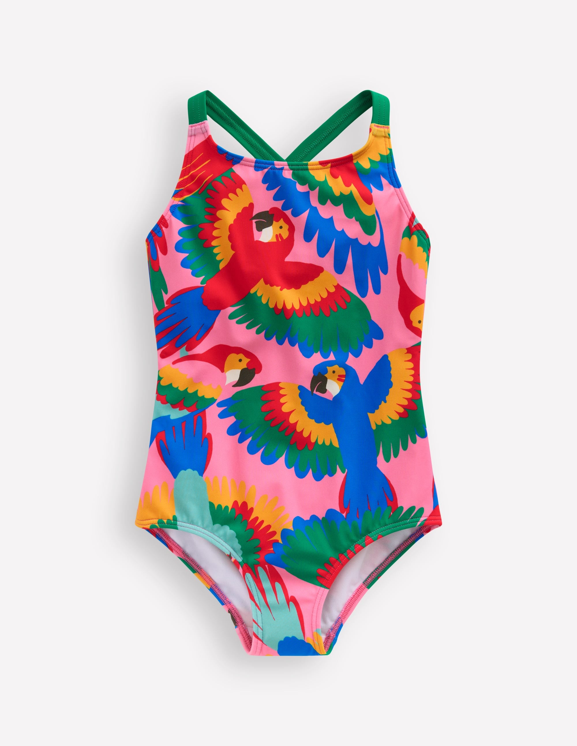 Maillot de bain imprimé croisé dans le dos-Perroquet arc-en-ciel multi - Image 1
