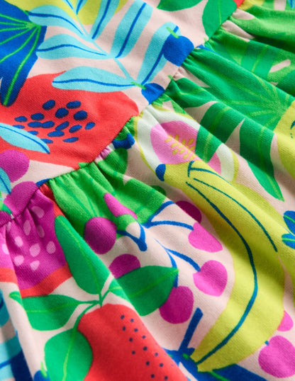 Ariel Jerseykleid zum Herumwirbeln-Bunt, Tropische Früchte