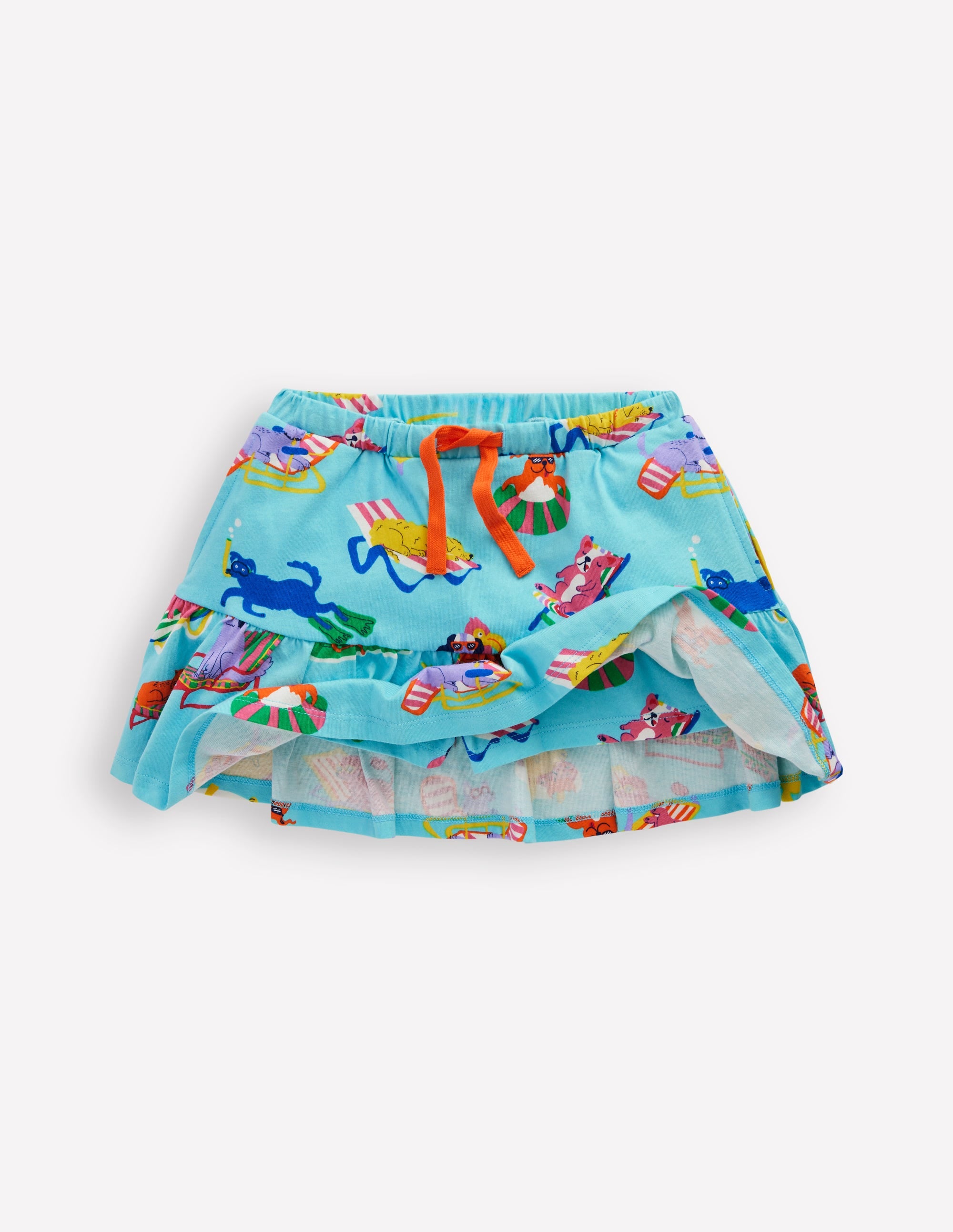 Gestufter Jersey-Skort-Karibikblau Haustiere am Pool - Image 7