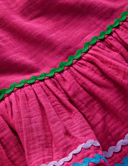 Emmy Gewebtes Strandkleid-Himbeerrosa