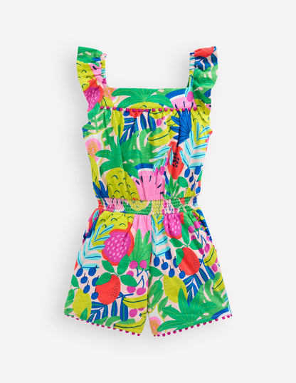 Combishort à pompons Ciara en jersey-Fruit tropical multi