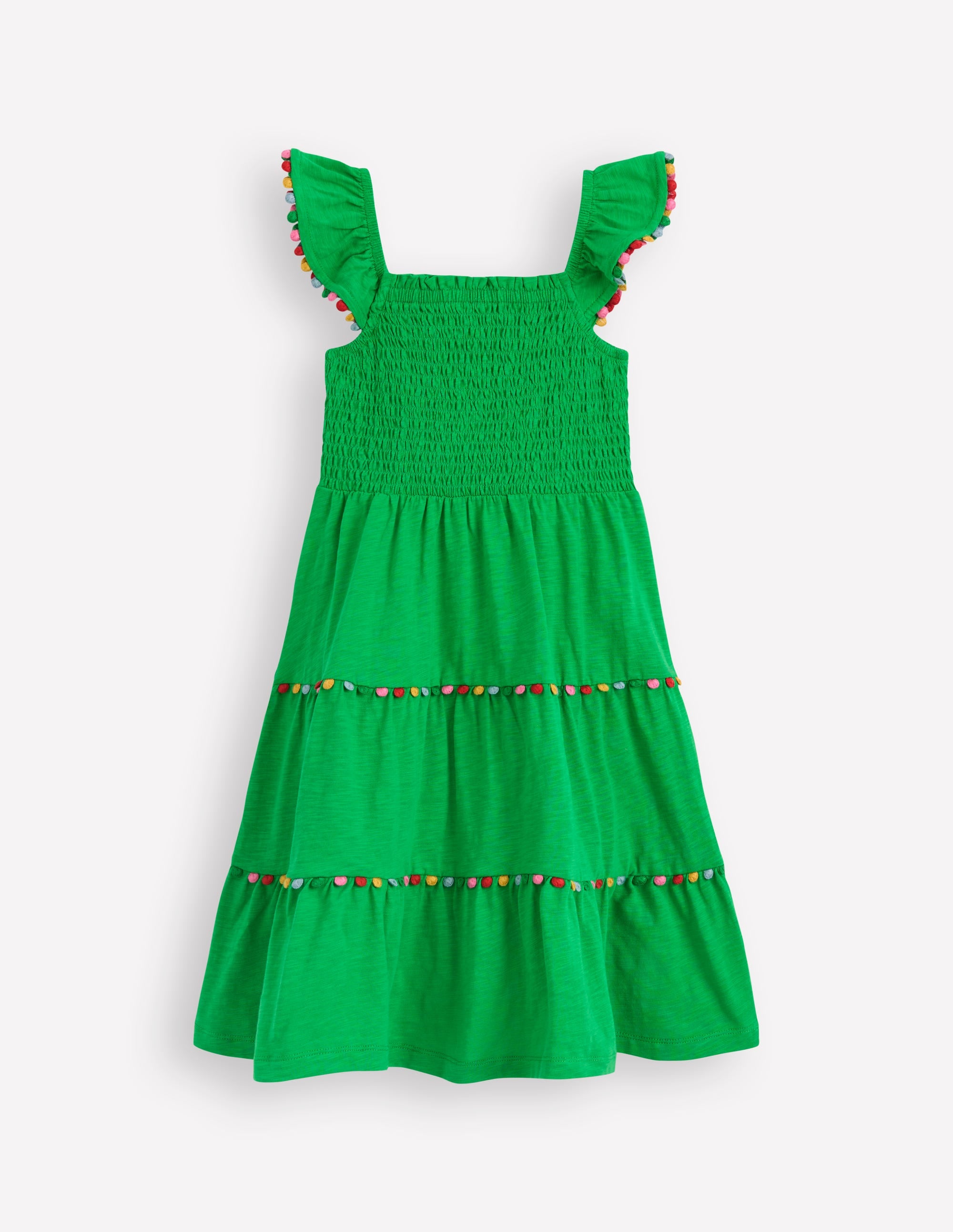 Robe tournoyante Addison à pompons-Vert printemps - Image 2