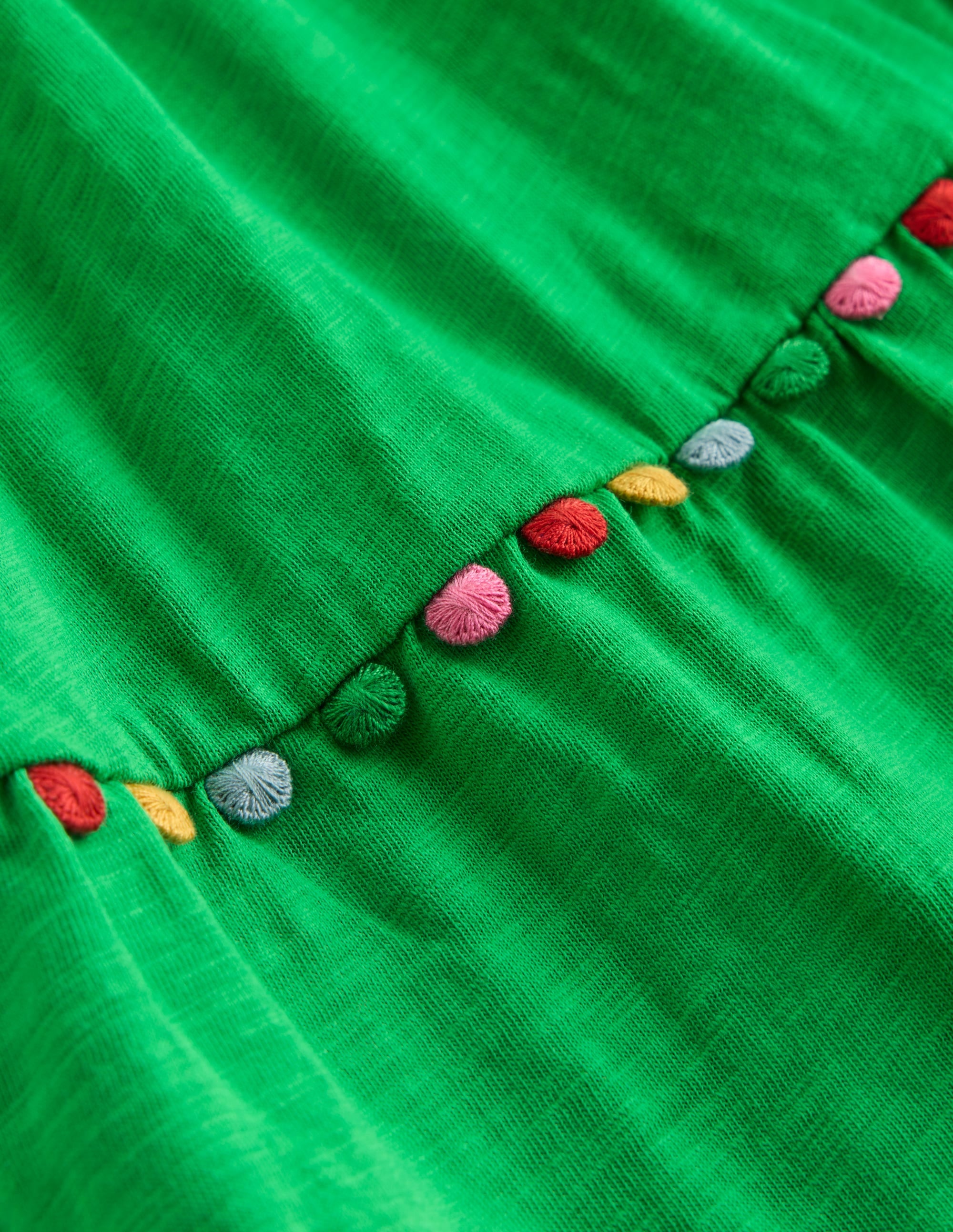 Robe tournoyante Addison à pompons-Vert printemps - Image 3