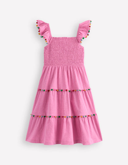 Addison Kleid mit Bommeln zum Herumwirbeln-Blasspink
