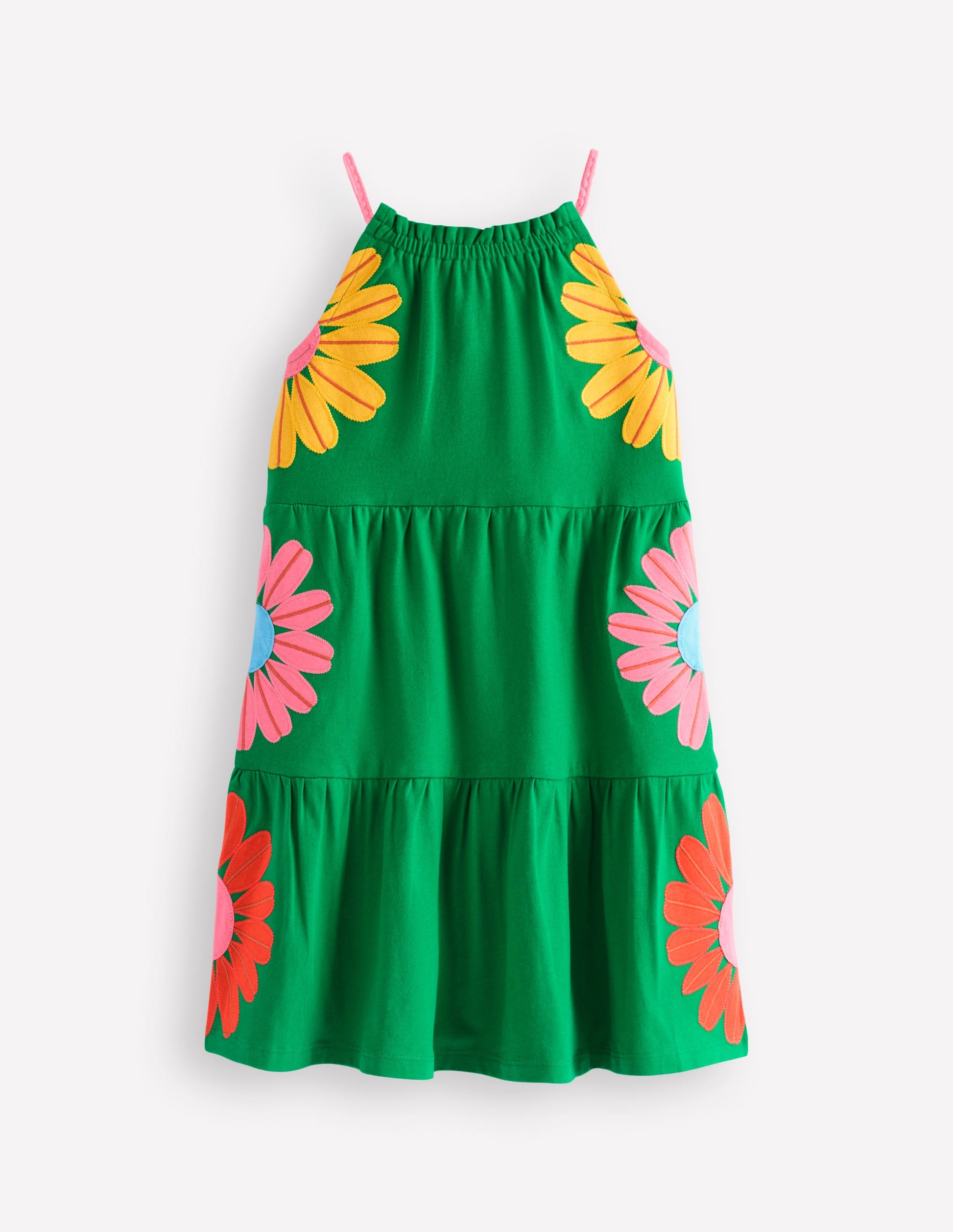 Robe motif pêle-mêle Enola en jersey-Fleurs émeraude profond-2