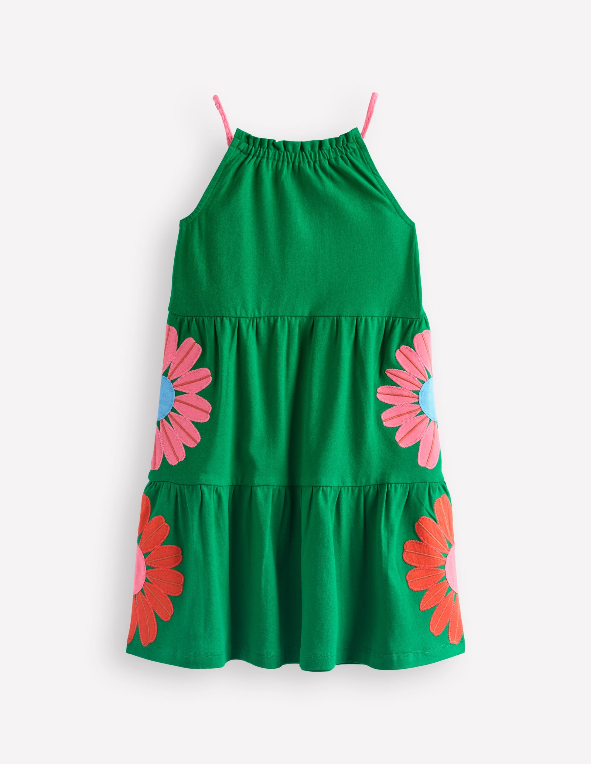 Robe motif pêle-mêle Enola en jersey-Fleurs émeraude profond-3