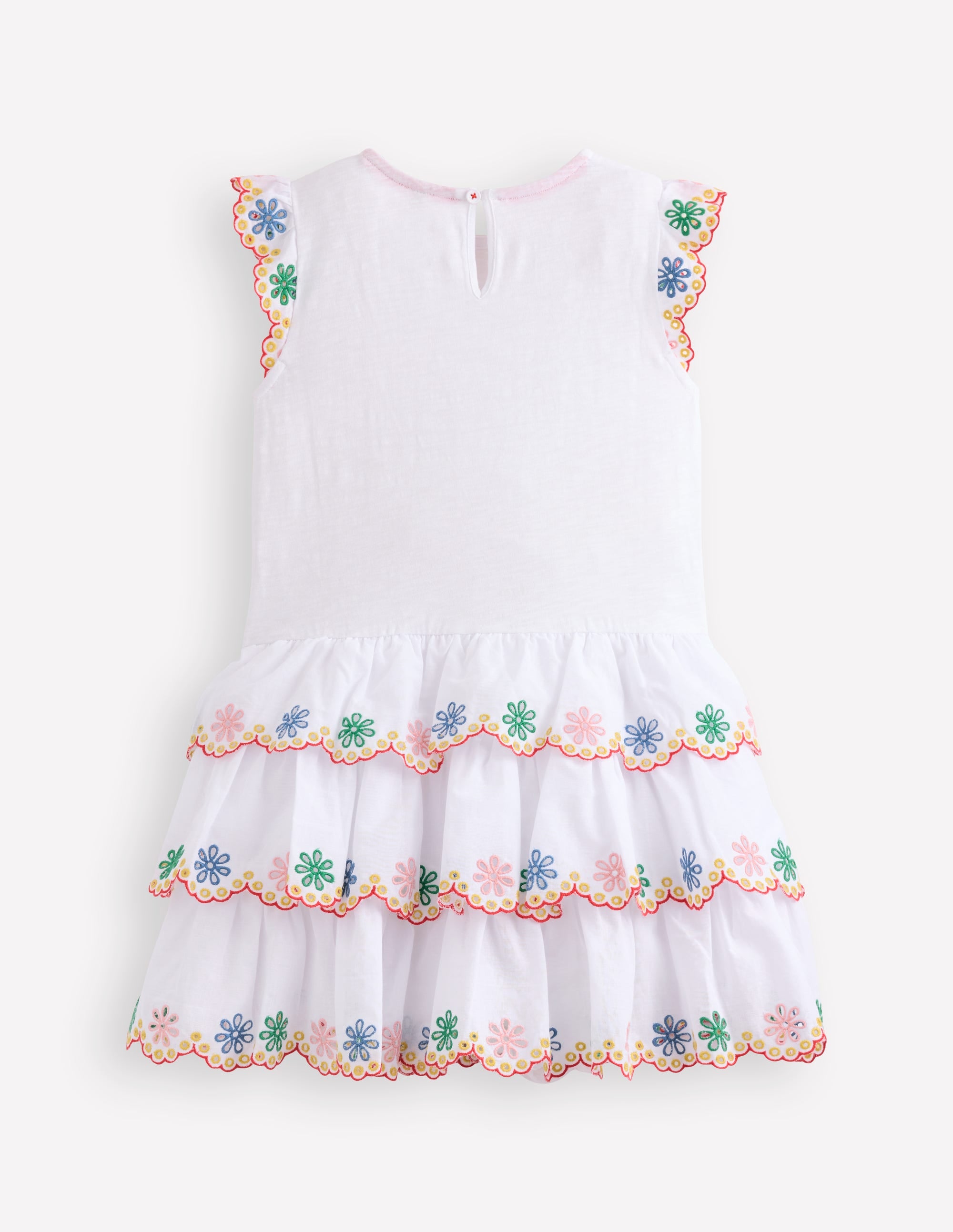 Jerseykleid mit Lochstickerei-Weiß Regenbogen - Image 2