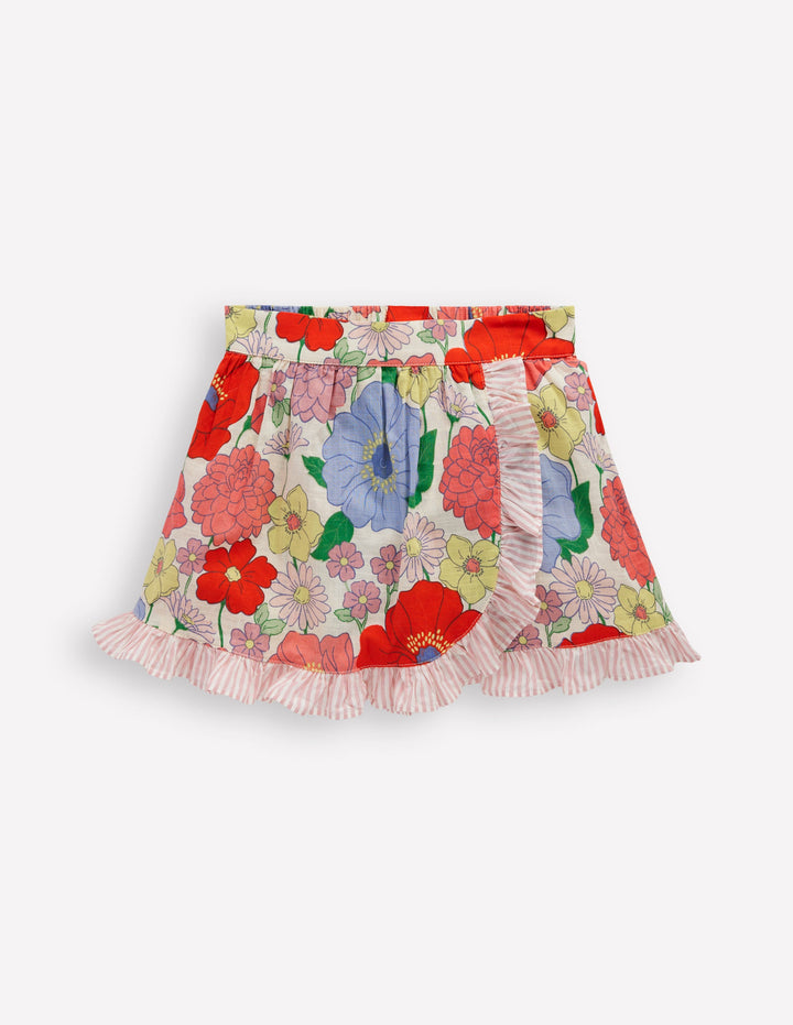 Wickel-Skort mit Rüschen-Bunt Sommergarten
