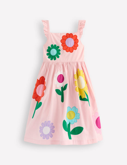 Annalisa Sommerkleid mit Applikation-Rosa, Blume