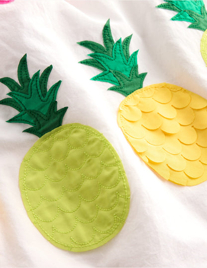 Trägerkleid mit Applikation-Sanftes Naturweiß Frucht