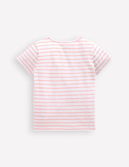 Bay Bouclé-T-Shirt-Streifen Schleifen