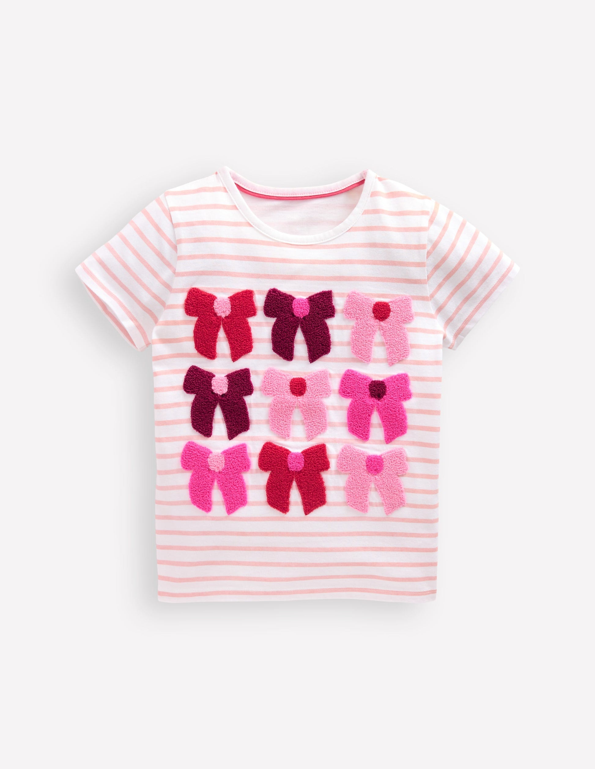 Bay Bouclé-T-Shirt-Streifen Schleifen-1