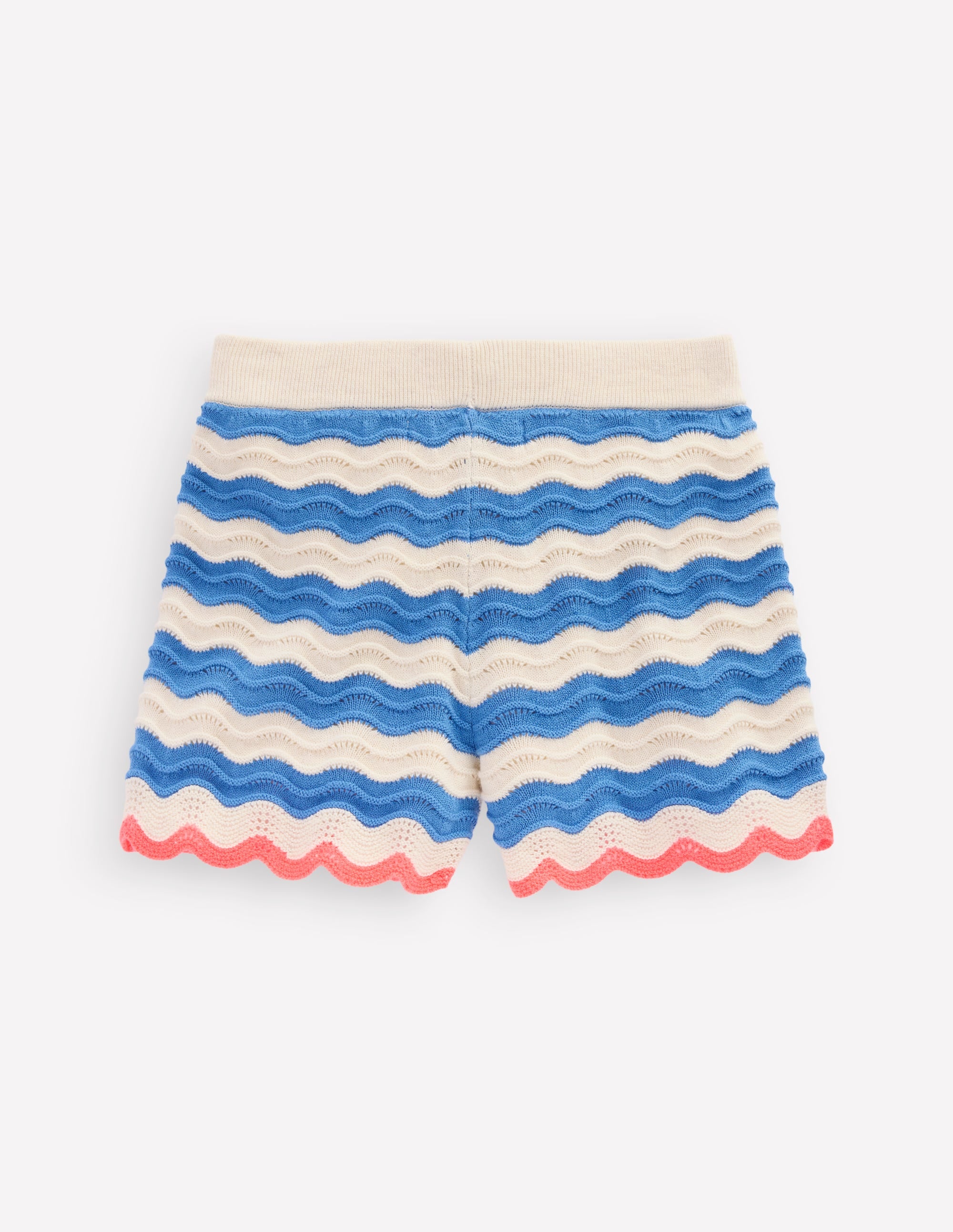 Strick-Shorts-Blau/Naturweiß Streifen - Image 2