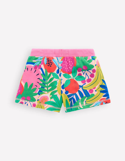 Bedruckte Jerseyshorts-Bunt, Tropische Früchte