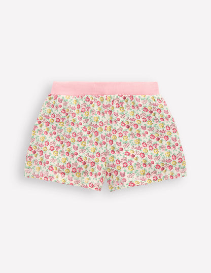 Bedruckte Jerseyshorts-Bunt Sommer Blumenbeet