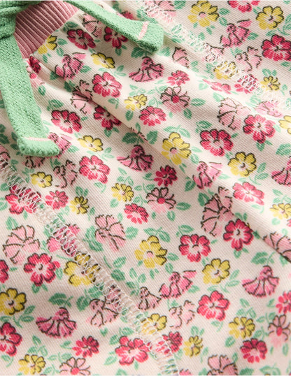 Bedruckte Jerseyshorts-Bunt Sommer Blumenbeet