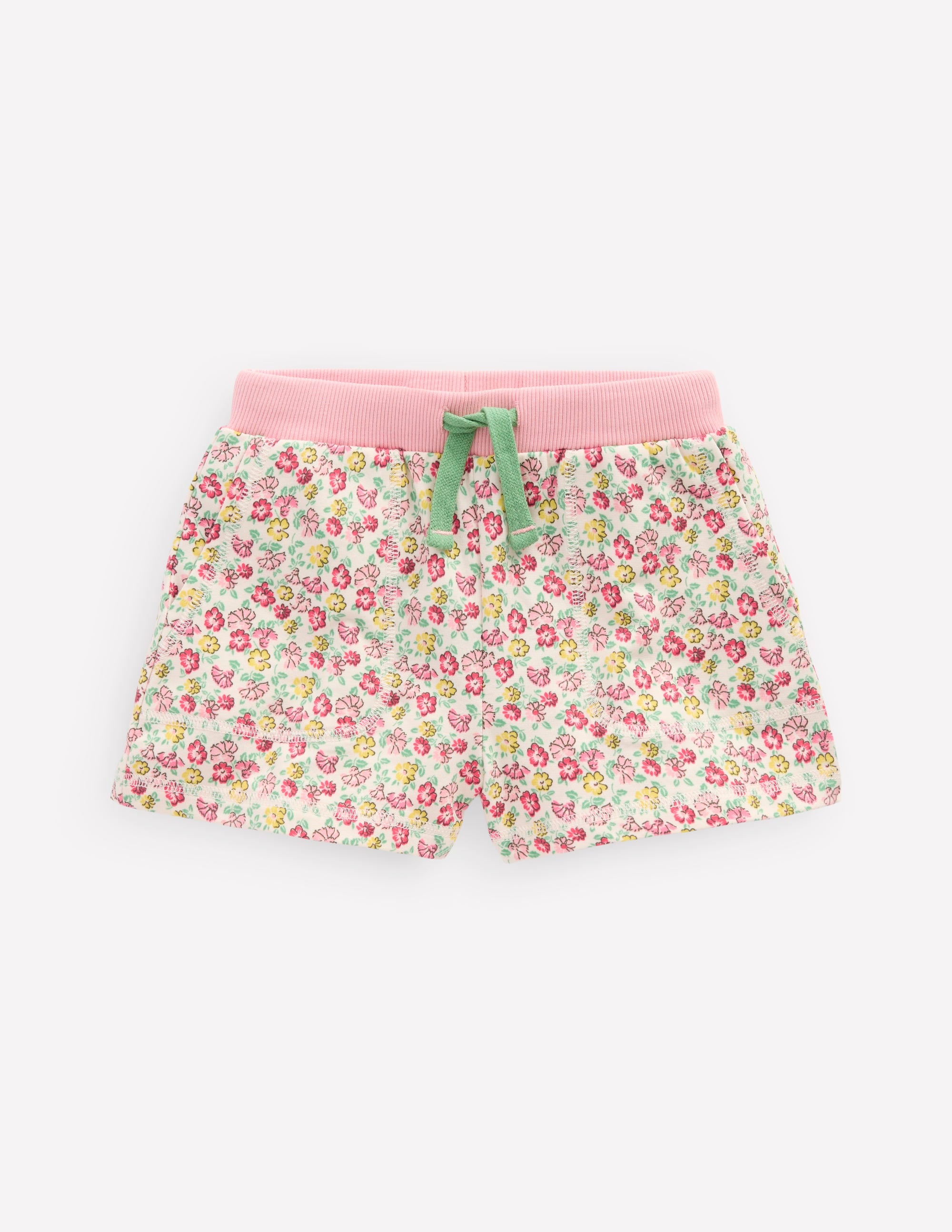 Bedruckte Jerseyshorts-Bunt Sommer Blumenbeet - Image 1