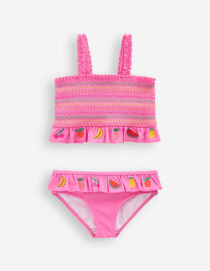 Hübscher Bikini mit Schößchen-Rosa Obst