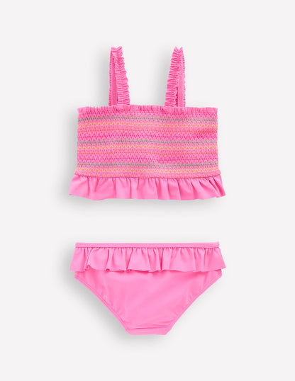 Hübscher Bikini mit Schößchen-Rosa Obst