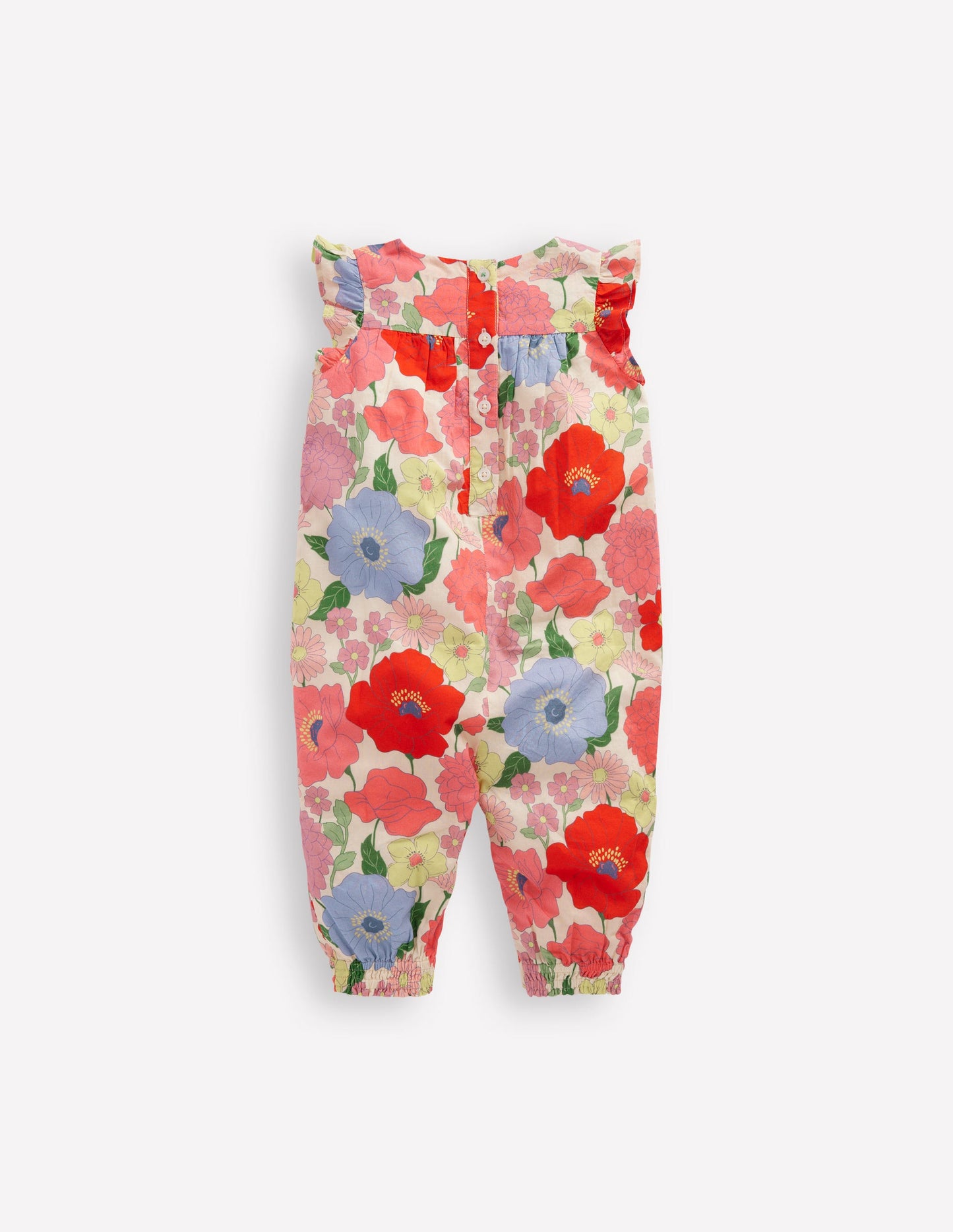 Ruffle Sleeve Romper-Multi Summer Garden