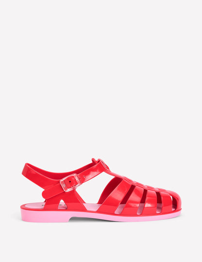 Jelly-Schuhe-Briefkastenrot/Sanftes Rosa