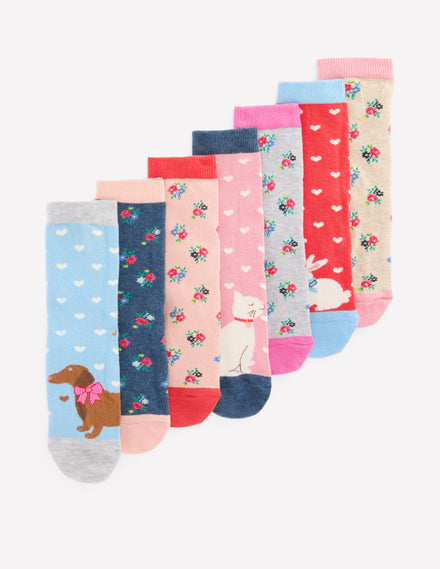 7 paires de chaussettes-Animaux de la Saint-Valentin