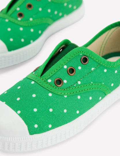 Chaussures sans lacets en toile à enfiler-Vert printemps