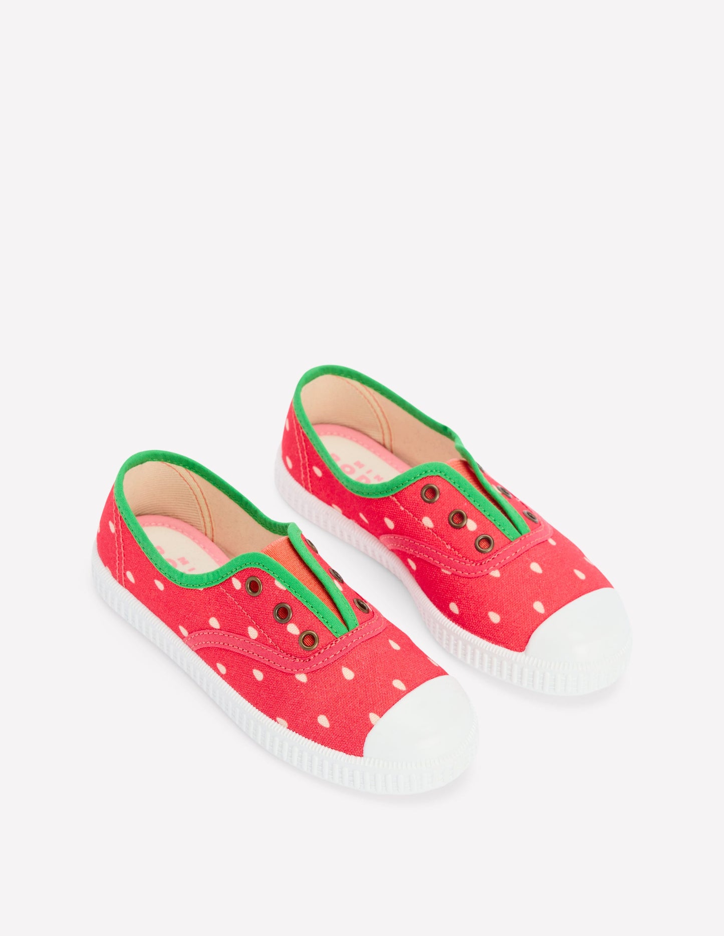 Chaussures sans lacets en toile à enfiler-Fraise