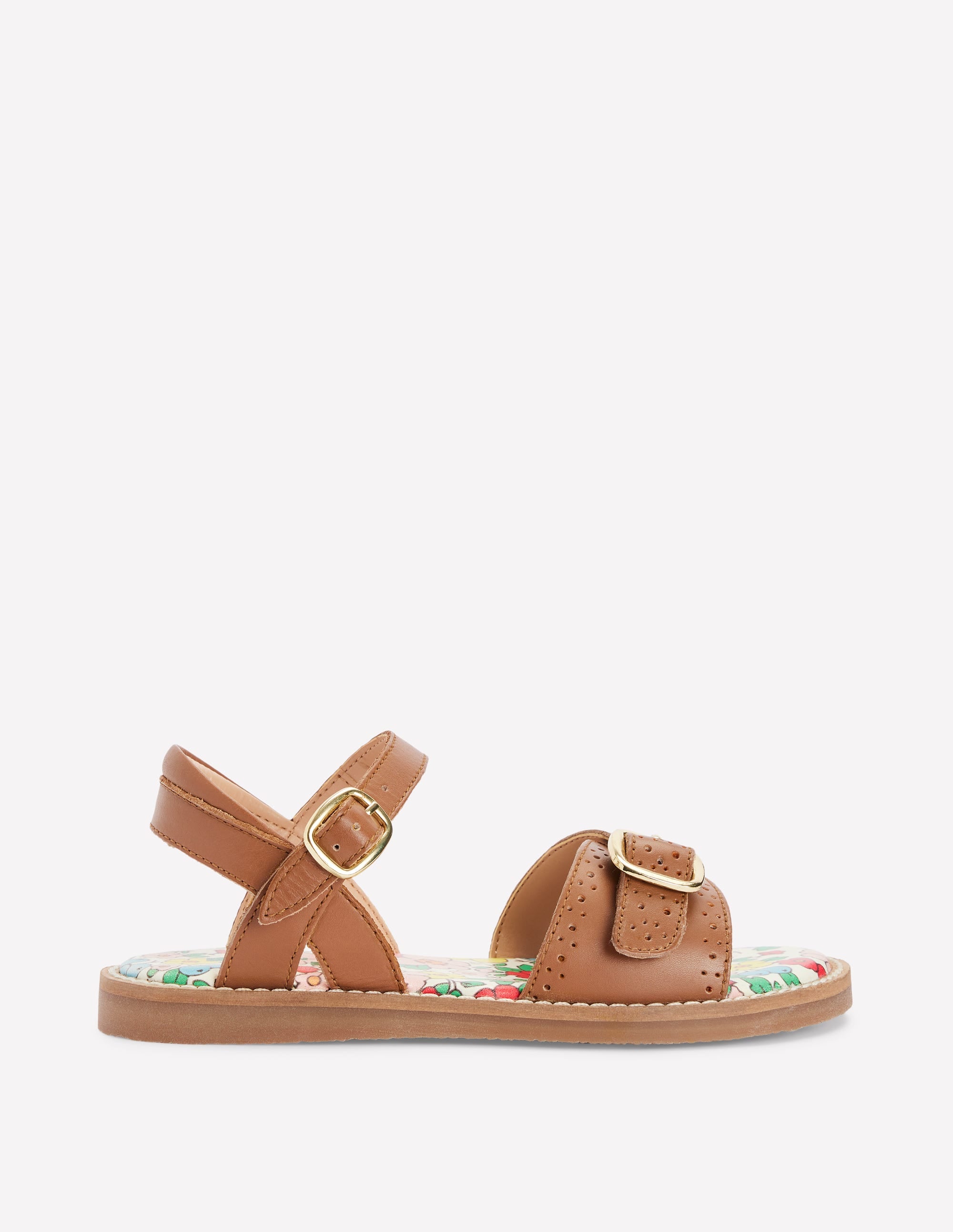Sandales en cuir à boucles-Fauve - Image 1