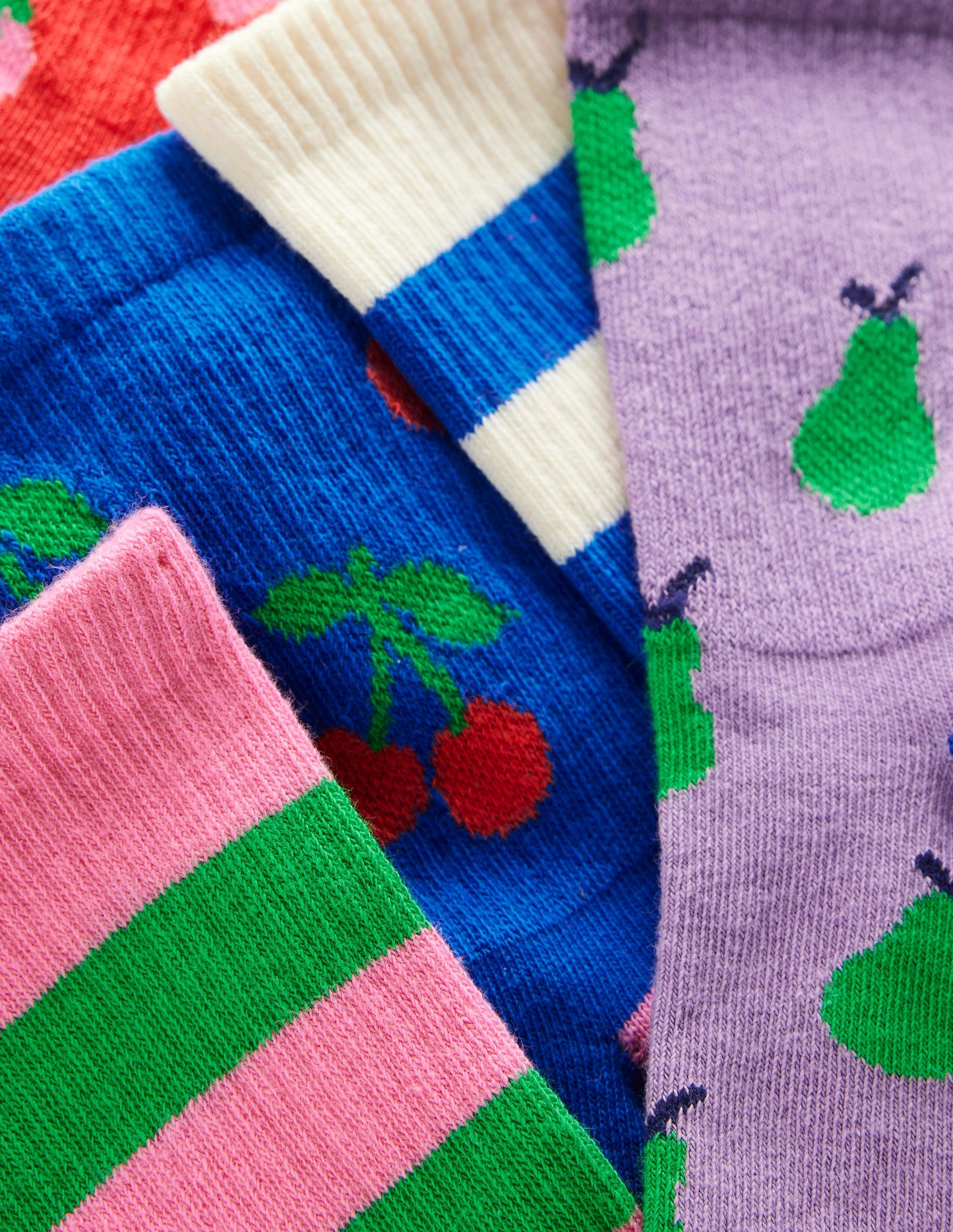 5 paires de chaussettes côtelées-Fruits