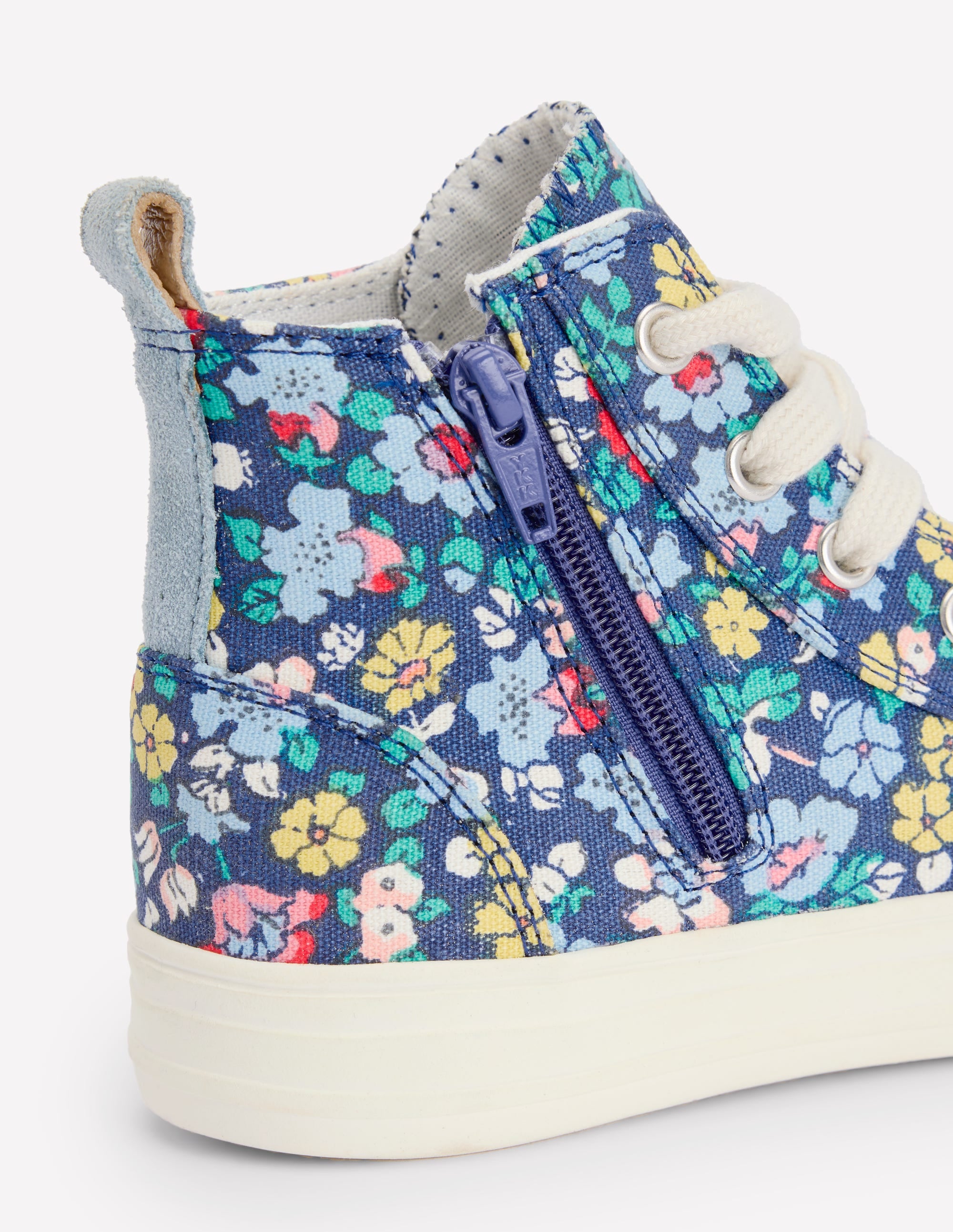 Canvas High Tops-Sapphire Blue Floral - Image 3
