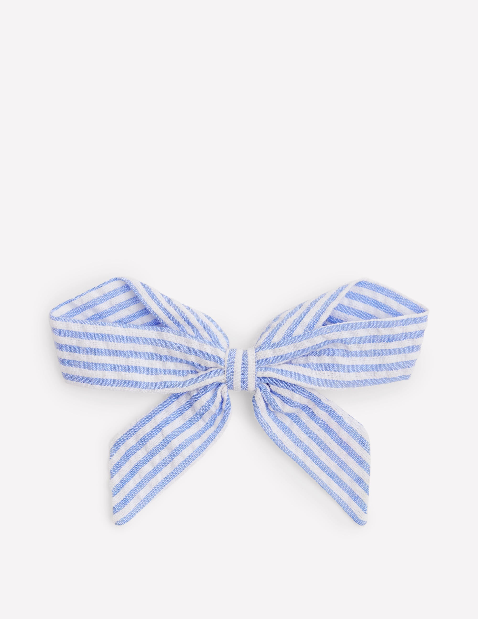 Nœud à cheveux rayé-Coutil bleu - Image 1