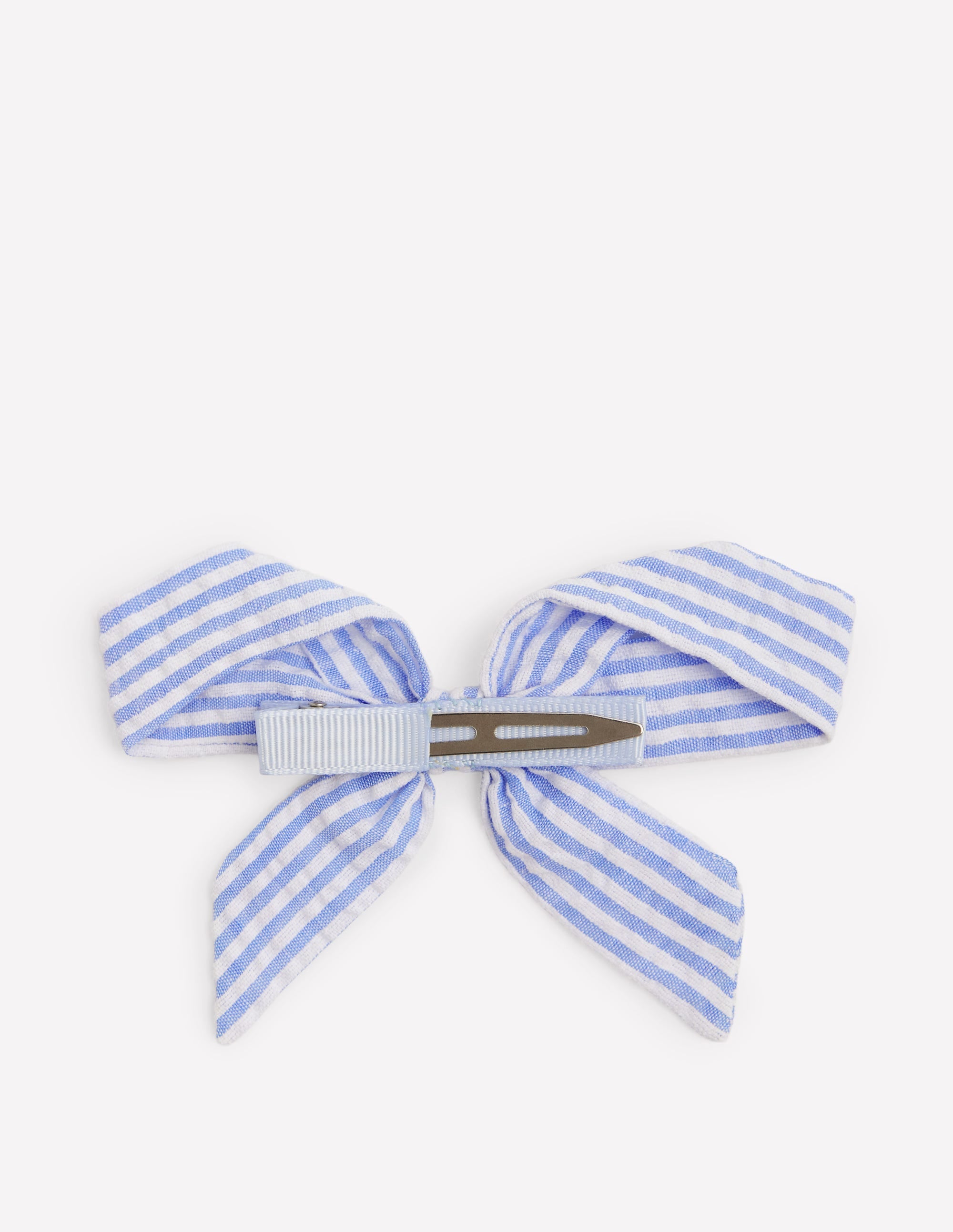 Nœud à cheveux rayé-Coutil bleu - Image 2
