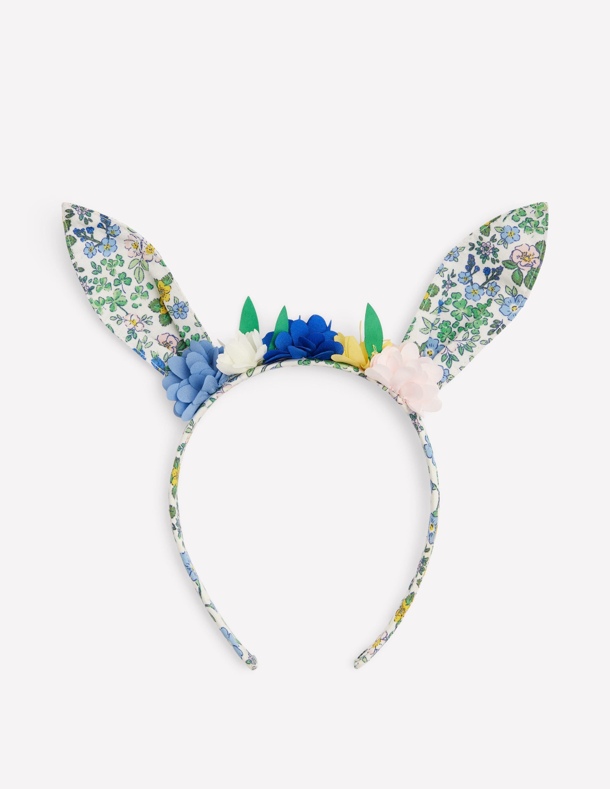 Serre-tête oreilles de lapin-Poussin floral lait de poule - Image 1