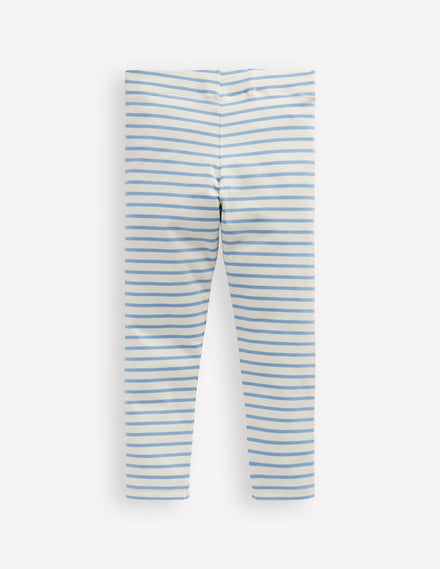 Leggings mit Applikationen-Vintage-Blau Eis Streifen