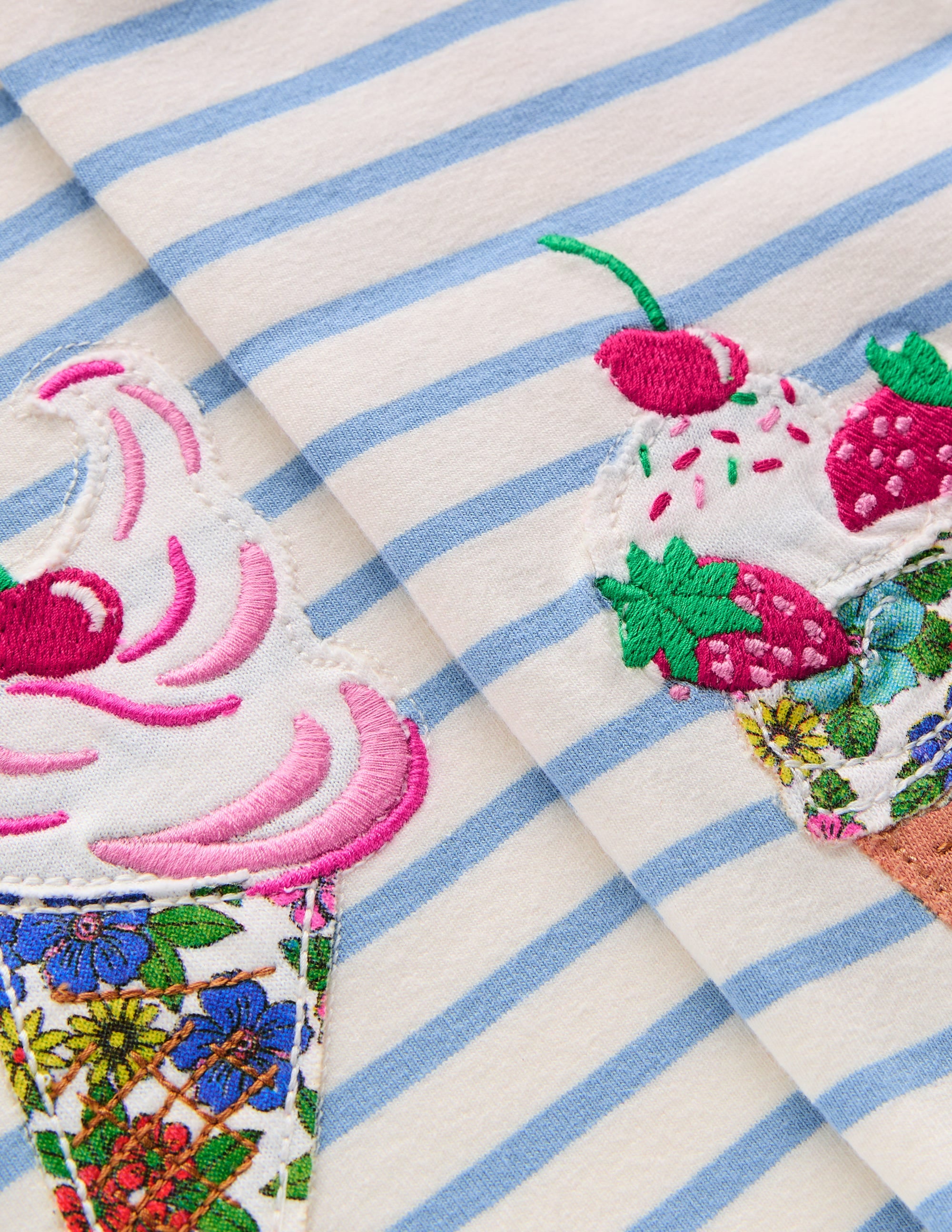 Legging à appliqué-Glaces rayé bleu vintage - Image 3
