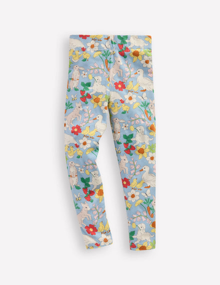 Lustige Leggings-Blau Frühlingswiese