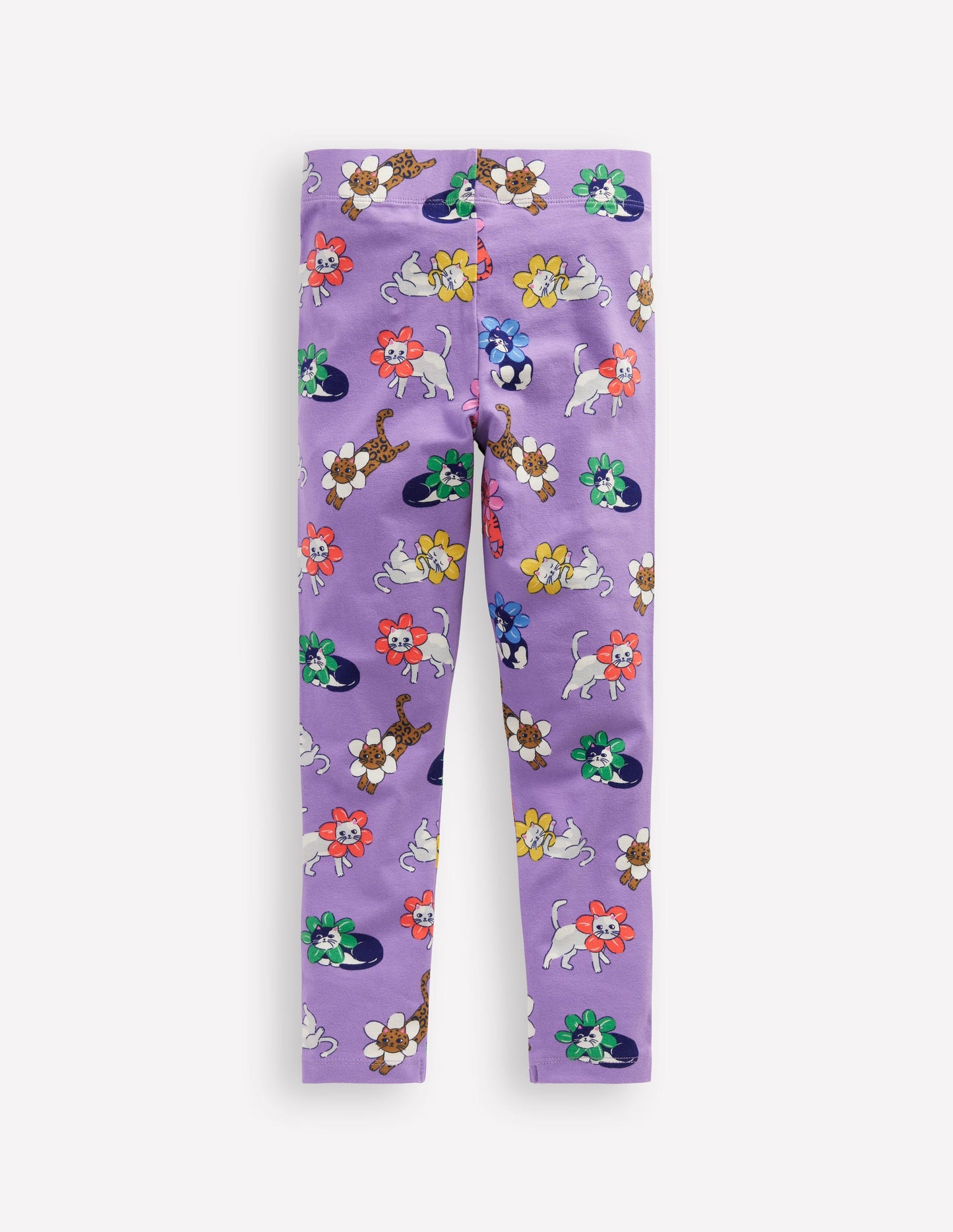 Lustige Leggings-Asternlila Kleine Blumen Katze