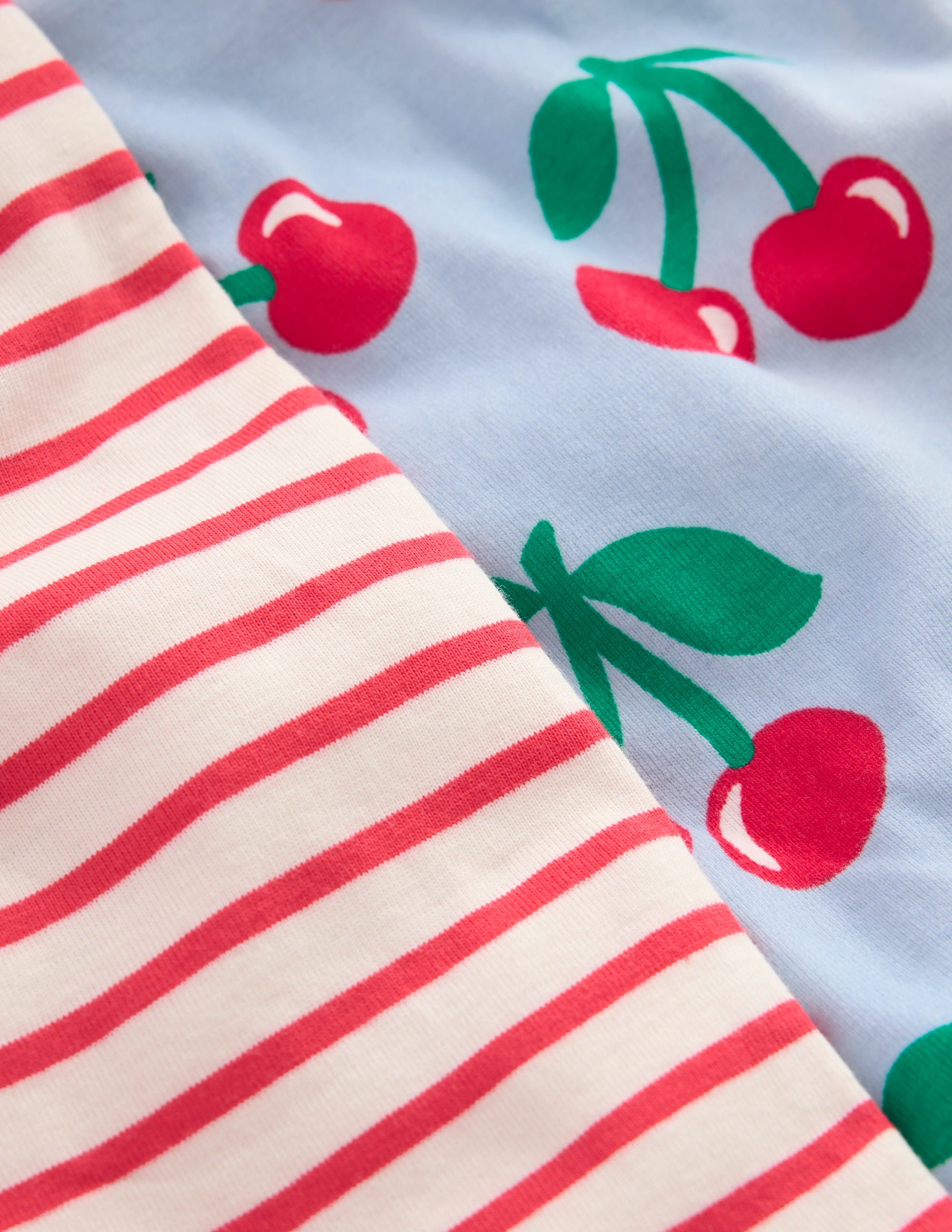Twin Pack Snug Pyjamas-Misty Blue Cherries - Image 3