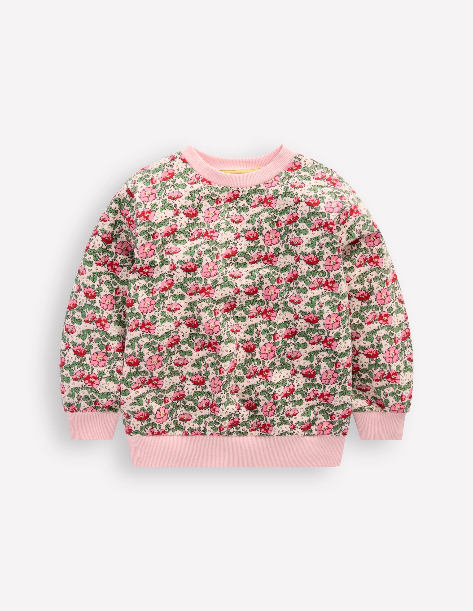 Printed Relaxed Sweatshirt-Chalk Pink Wild Rose - Image 1