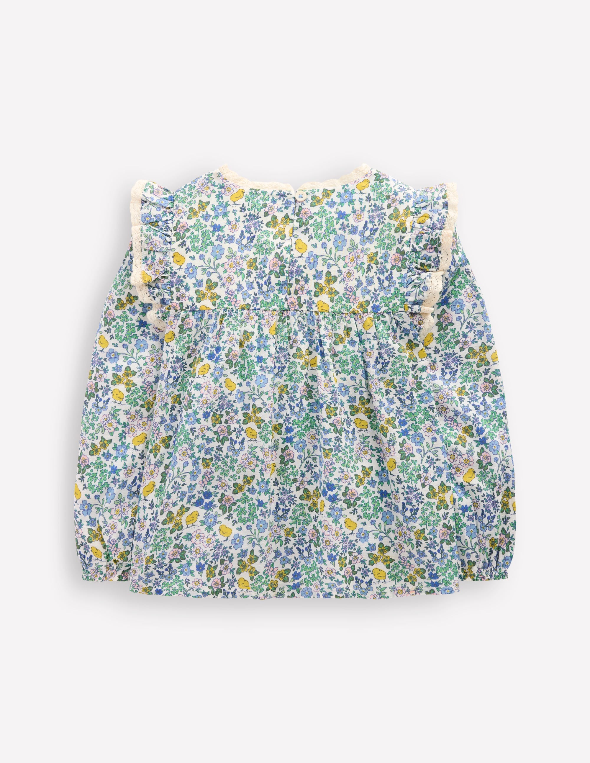 Blouse volantée à smocks-Poussin floral blanc vanille - Image 2