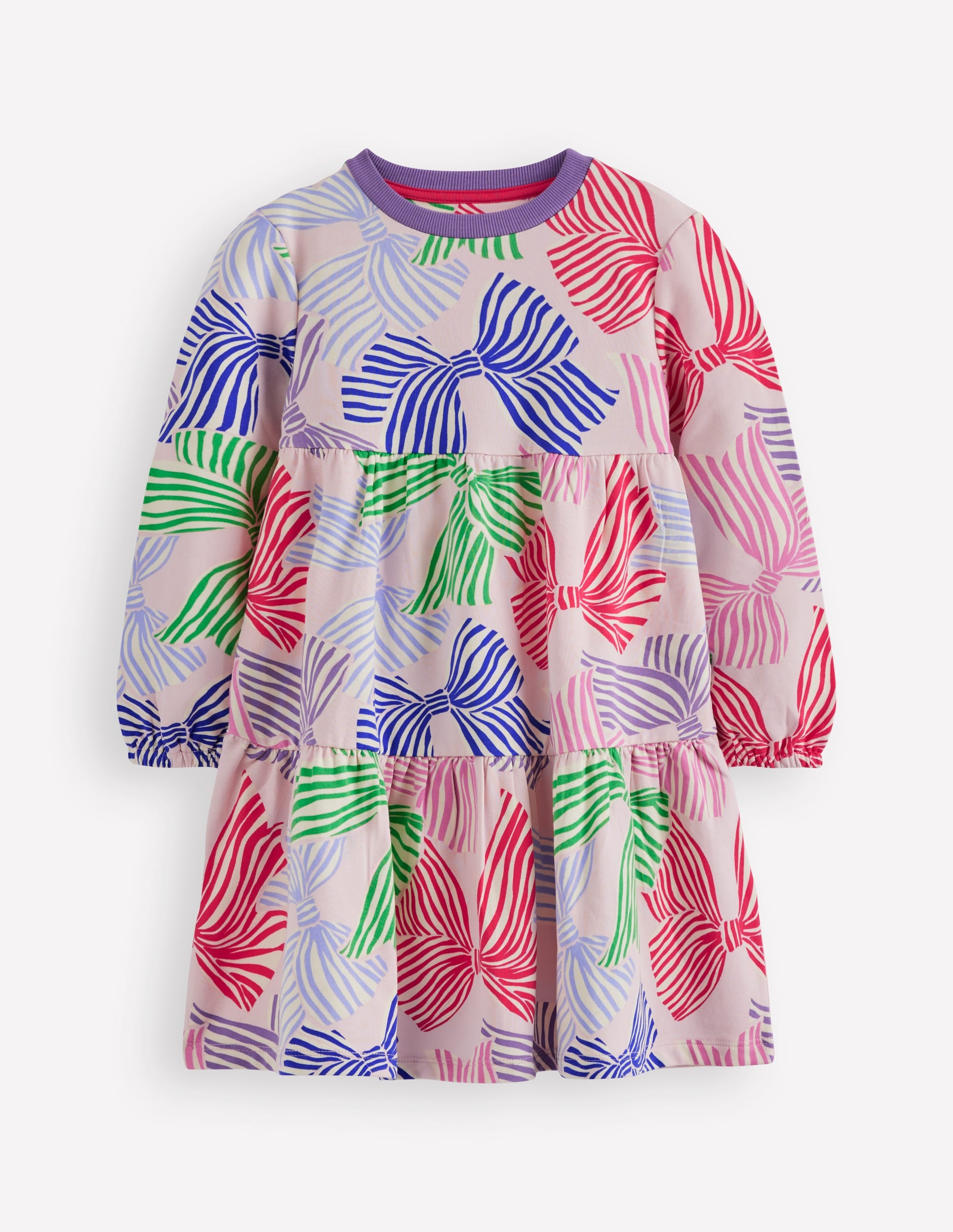 Dixie Gestuftes Sweatshirtkleid-Französisches Rosa Schleifen - Image 1