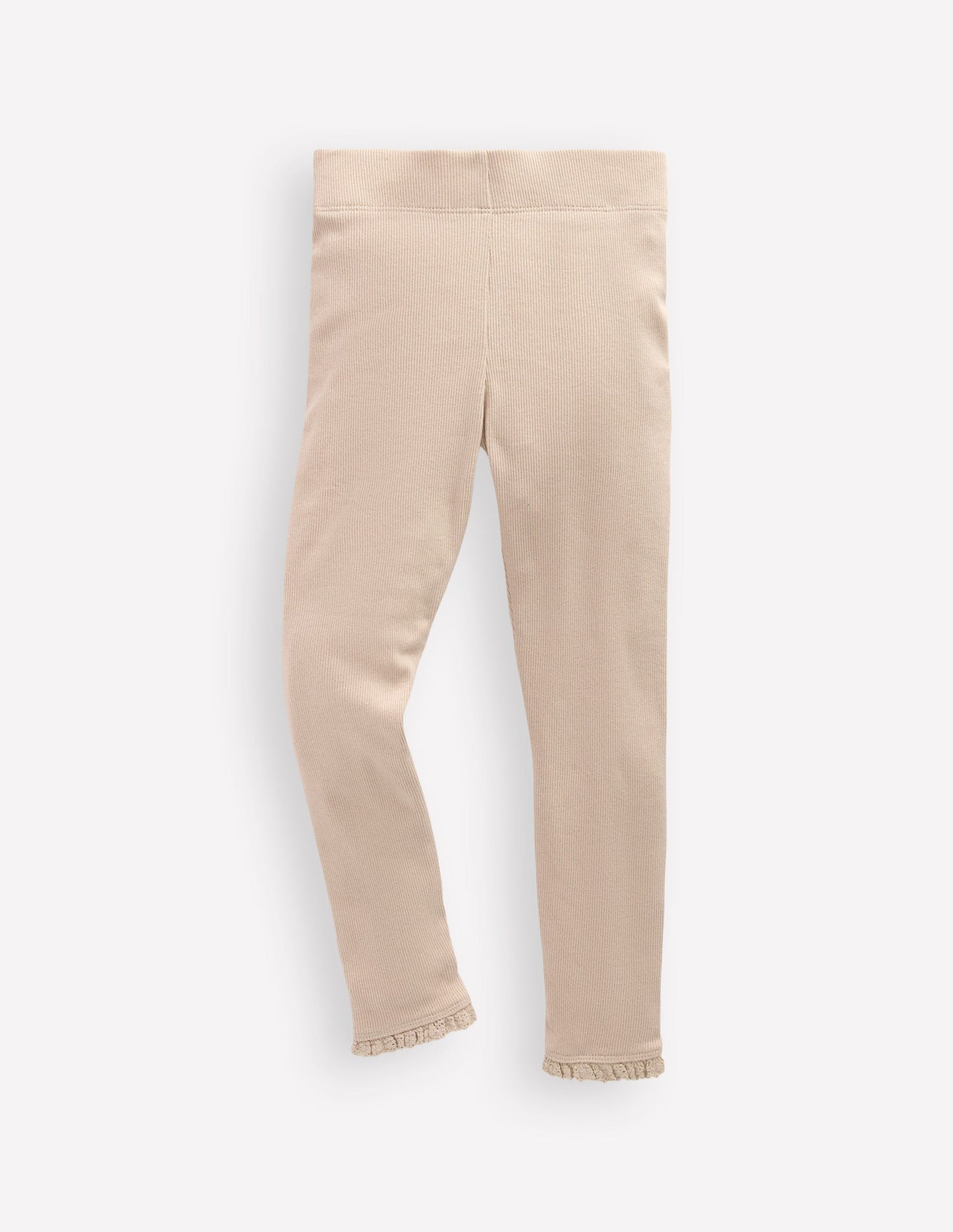 Gerippte Leggings-Beige Meliert