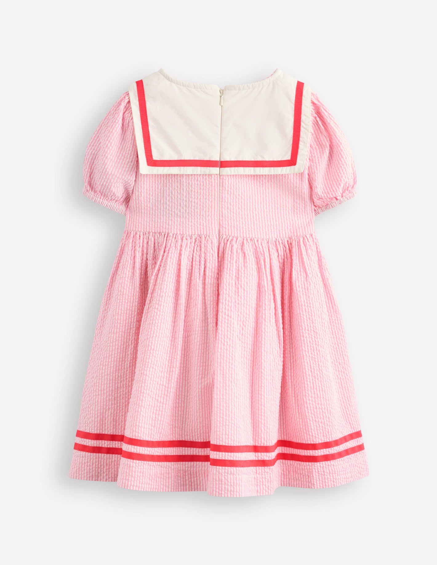 Robe nautique traditionnelle-Coutil rose