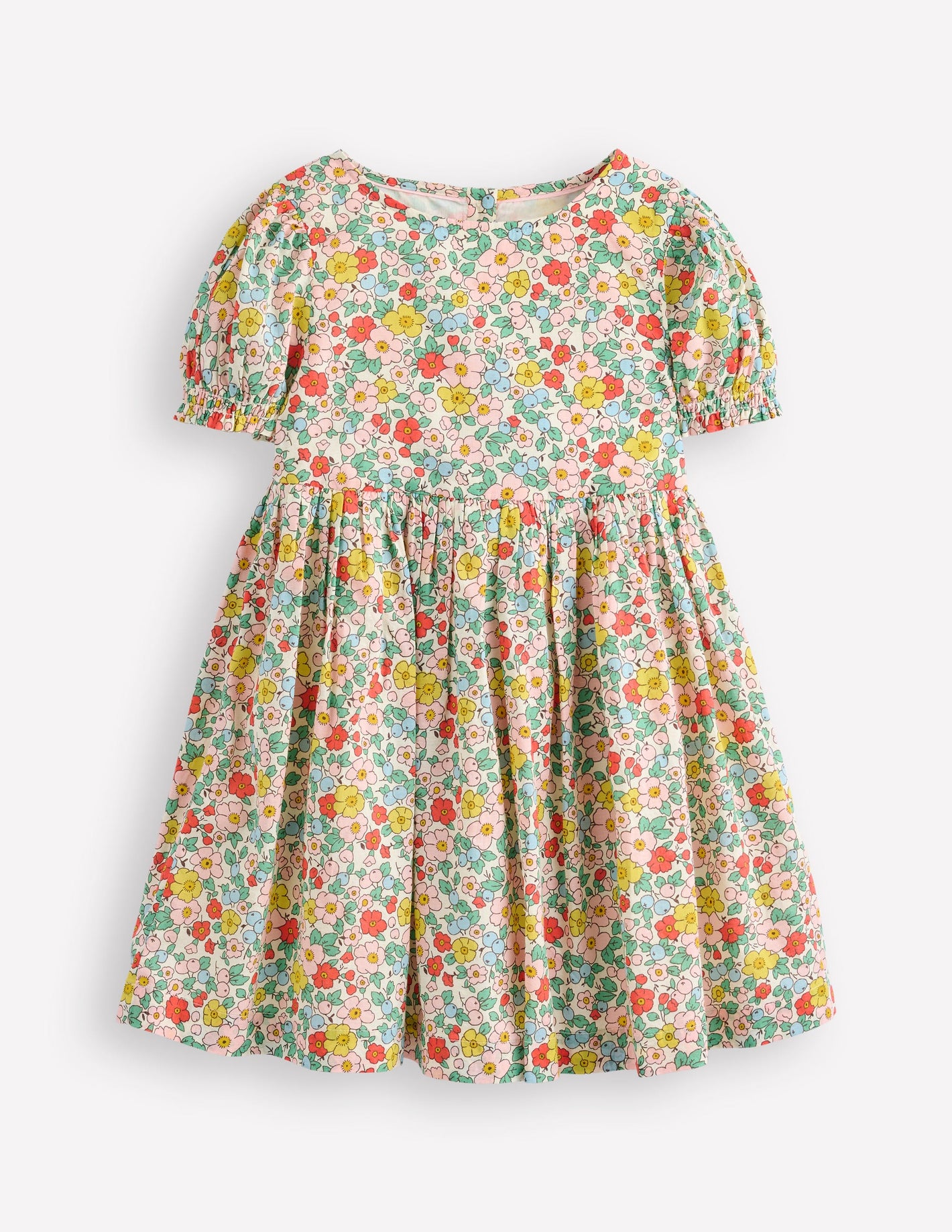 Madeline Gewebtes Kleid-Vanilleweiß Apfelblüte